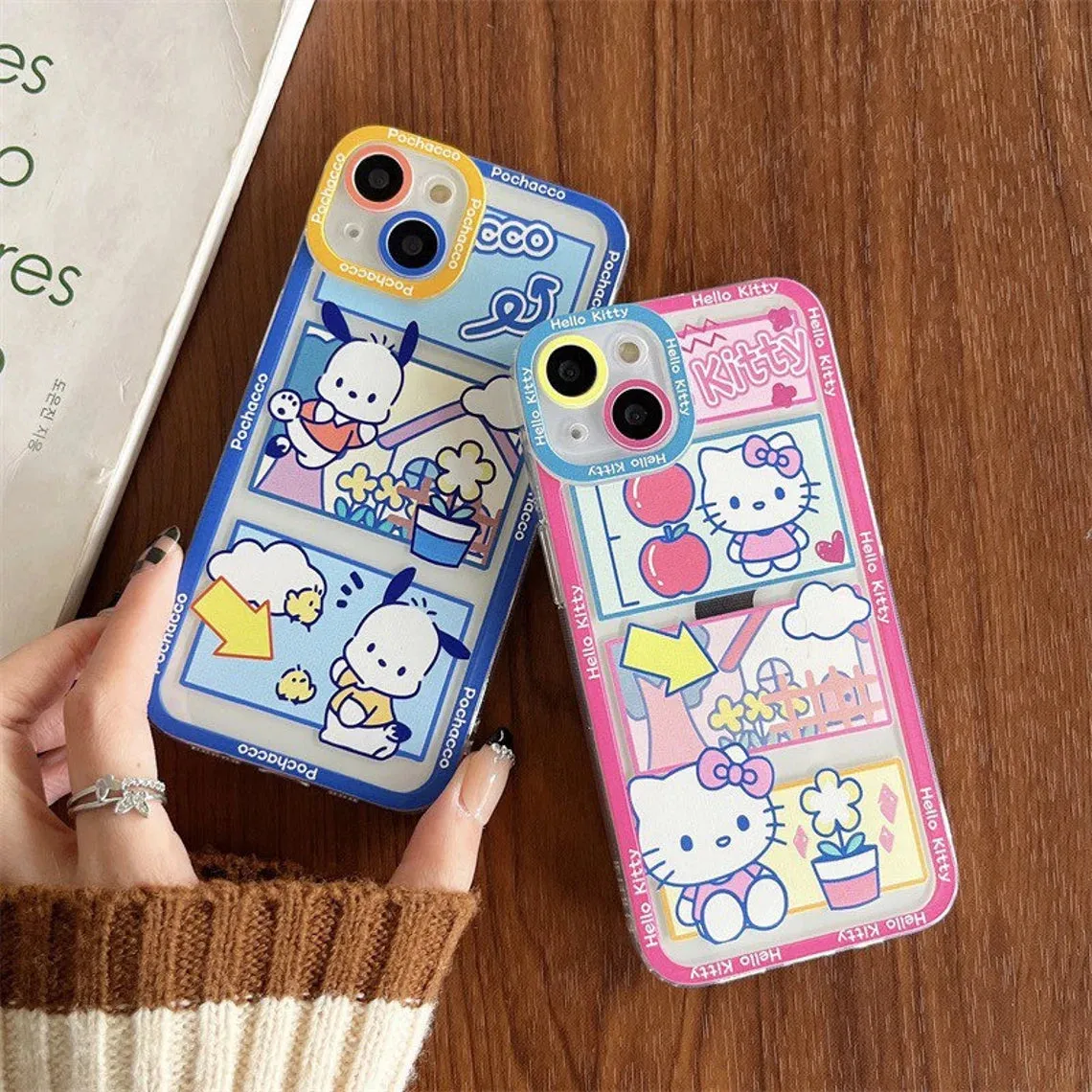 Japanese Cartoon KT KU PC Comics iPhone Case iPhone 6 7 8 PLUS SE2 XS XR X 11 12 13 14 15 Pro Promax 12mini 13mini