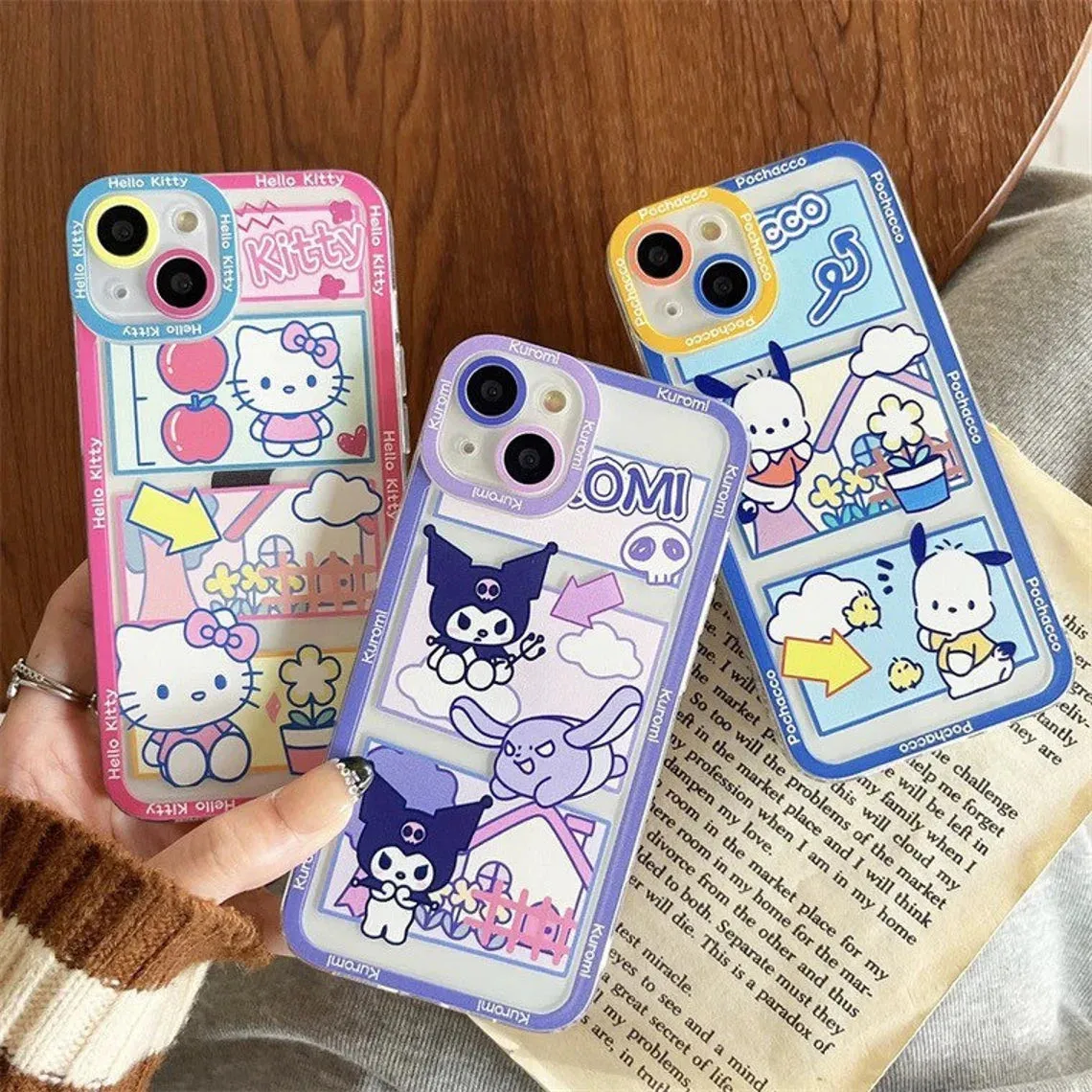 Japanese Cartoon KT KU PC Comics iPhone Case iPhone 6 7 8 PLUS SE2 XS XR X 11 12 13 14 15 Pro Promax 12mini 13mini