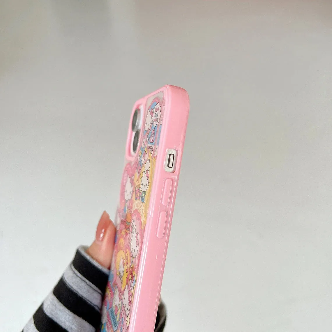 Japanese Cartoon KT Stickers Pink iPhone Case 11 12 13 14 Pro Promax