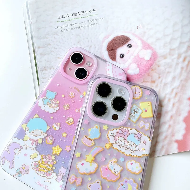 Japanese Cartoon Sanrio Little Twin Stars | Sugar Biscuits & Tea Party - iPhone Case 13 14 15 Pro Promax