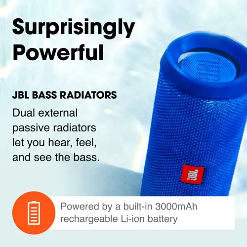 JBL Flip 4, Black - Waterproof, Portable & Durable Bluetooth Speaker