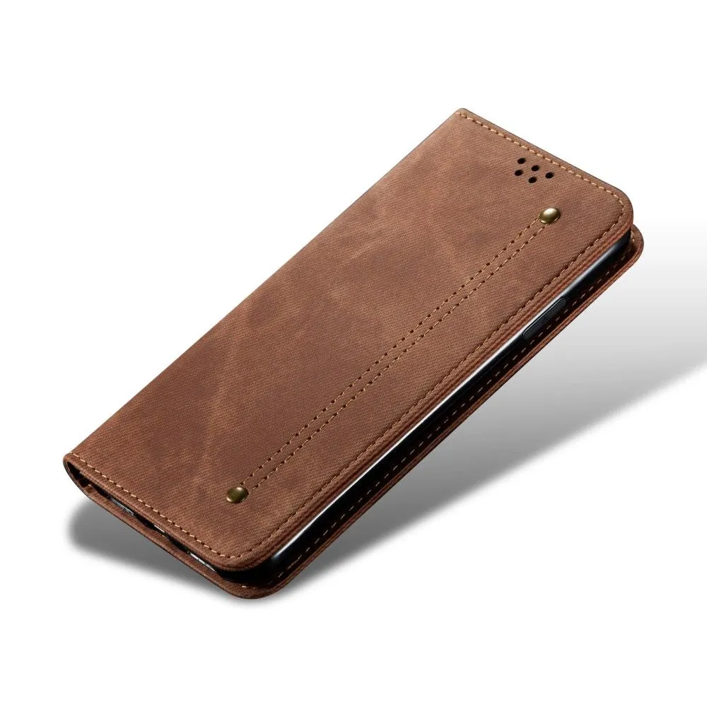 Jeans Xiaomi 12 Pro Flip case - Coffee