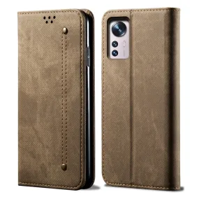 Jeans Xiaomi 12 Pro Flip case - Khaki