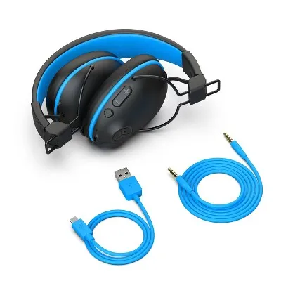 JLab JBuddies Pro Over-Ear Bluetooth Wireless Kids' Headphones - Black/Blue