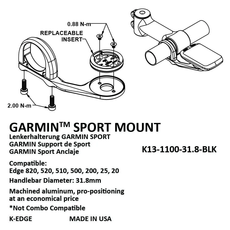 K-Edge Garmin Sport Mount (Black)