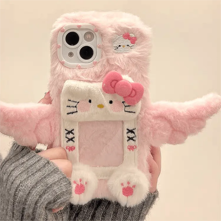 Kawaii Plush Wings Kitty Photo Frame iPhone Case