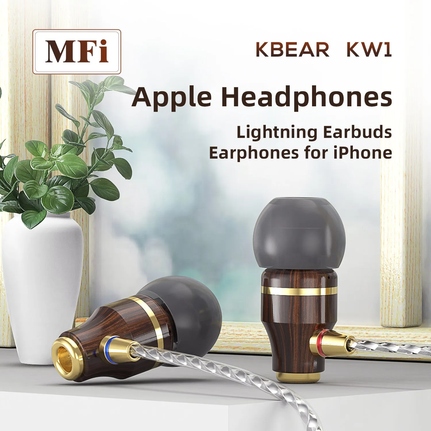 【KBEAR KW1】Single DD In-Ear Earphones HiFi 3.5mm Wired Earbuds Headphones Lightning Earphones for iphone Type C Earbuds with mic