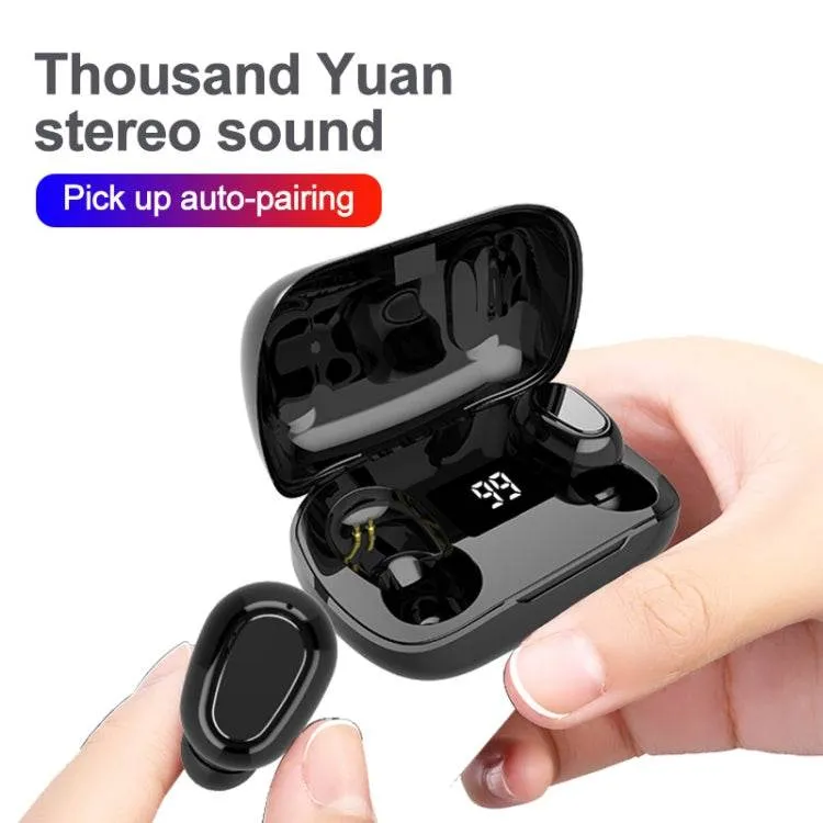 L21 Pro Bluetooth 5.0 Waterproof Earbuds with Charging Case & LED Display, Compatible with Siri & Touch Controls