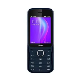 Lava Gem Power (Blue Chrome) - Dual sim Keypad Mobile with 2.8" Big Screen, Smart AI Battery and Auto Call Recording