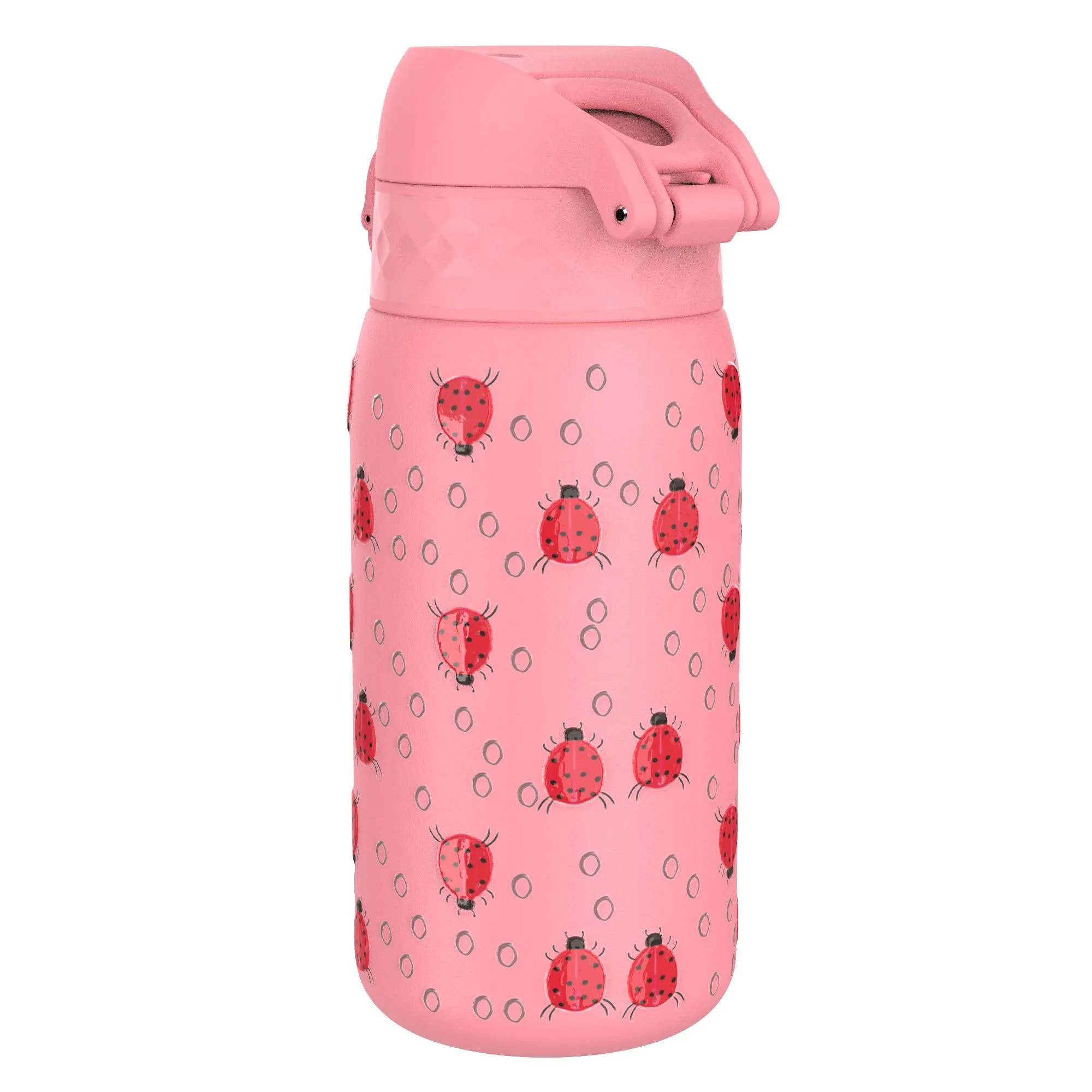 Leak Proof Kids Water Bottle, Stainless Steel, Ladybugs, 400ml (13oz)