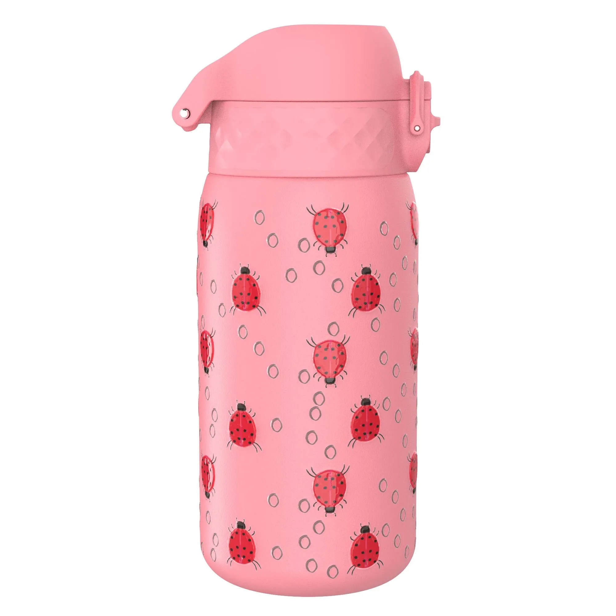 Leak Proof Kids Water Bottle, Stainless Steel, Ladybugs, 400ml (13oz)