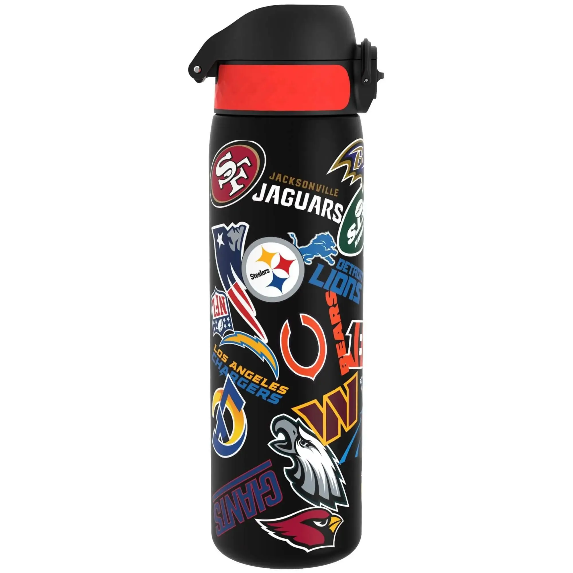 Leak Proof NFL Water Bottle, Recyclon, Patch Logos, 500ml (18oz)