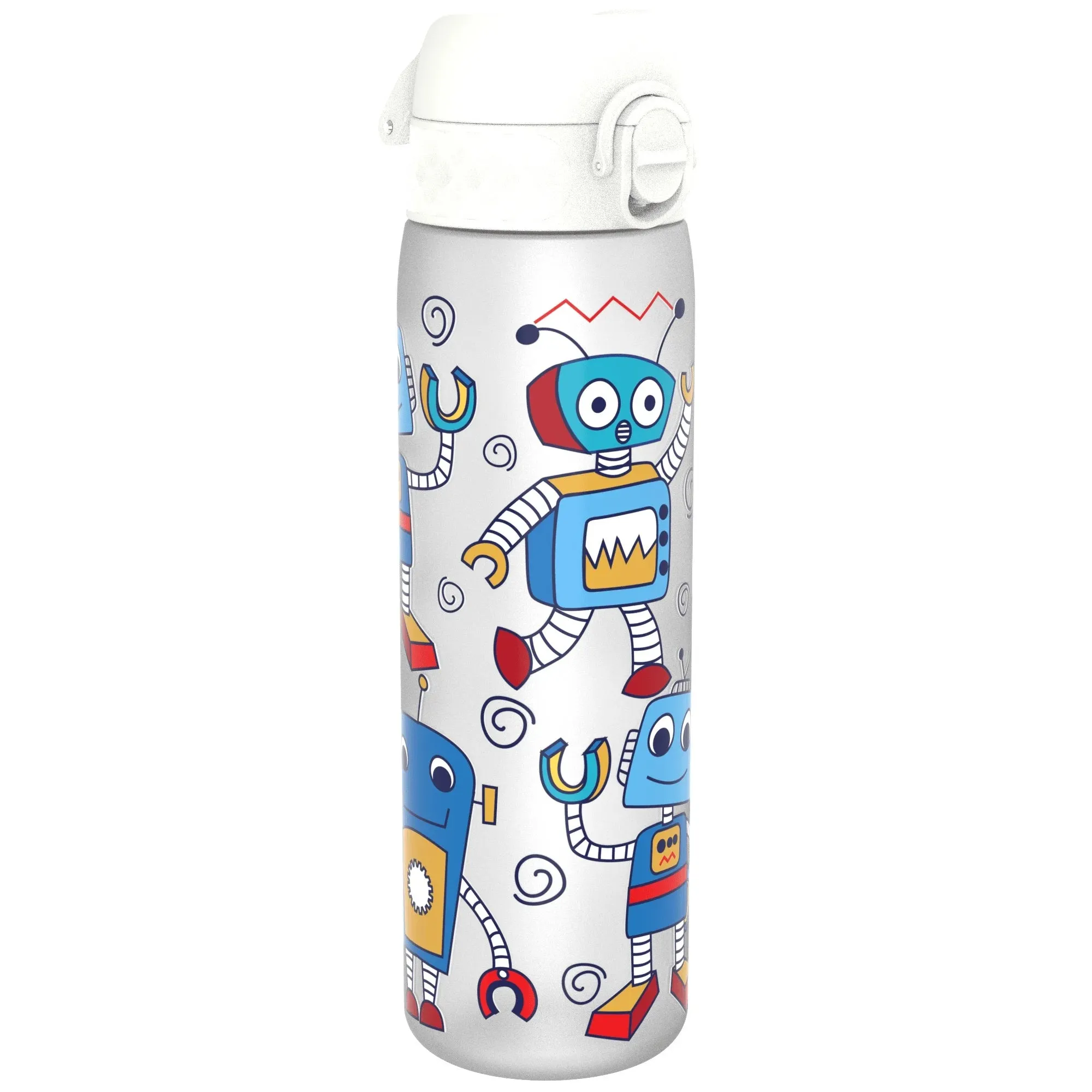 Leak Proof Slim Water Bottle, Recyclon, Robots, 500ml (18oz)