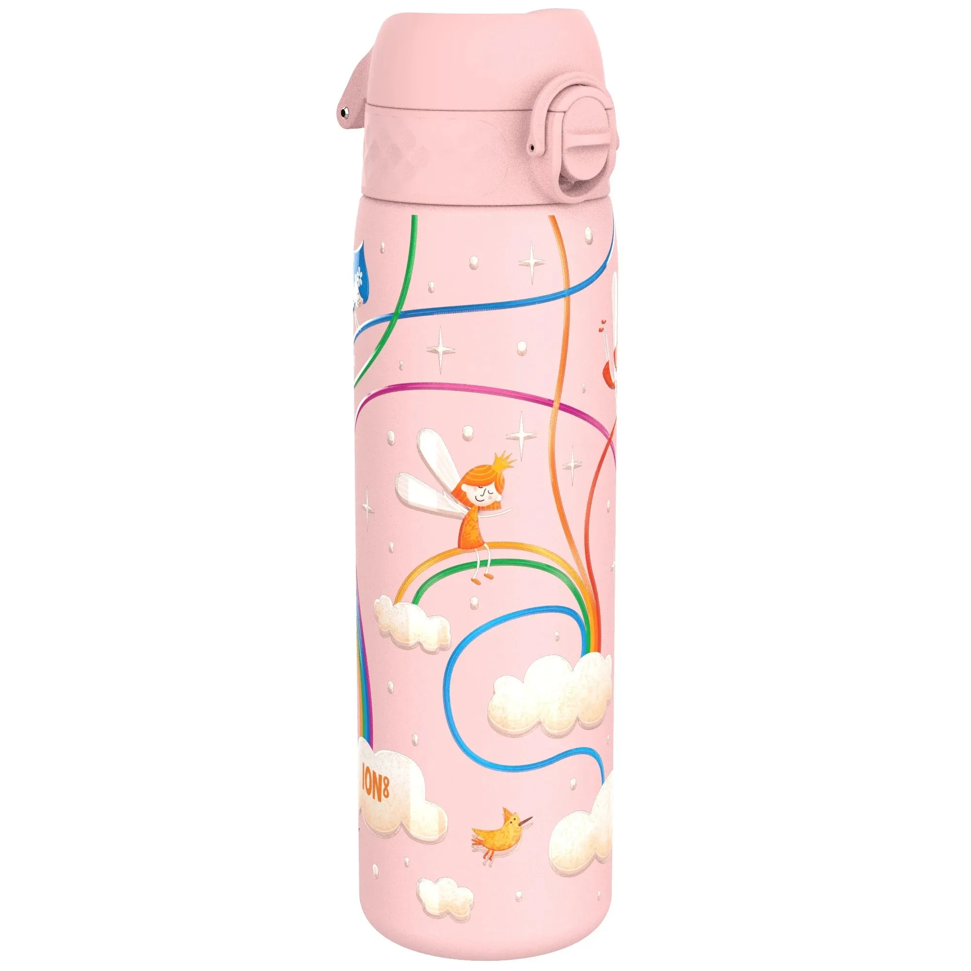 Leak Proof Slim Water Bottle, Stainless Steel, Fairies, 600ml (20oz)