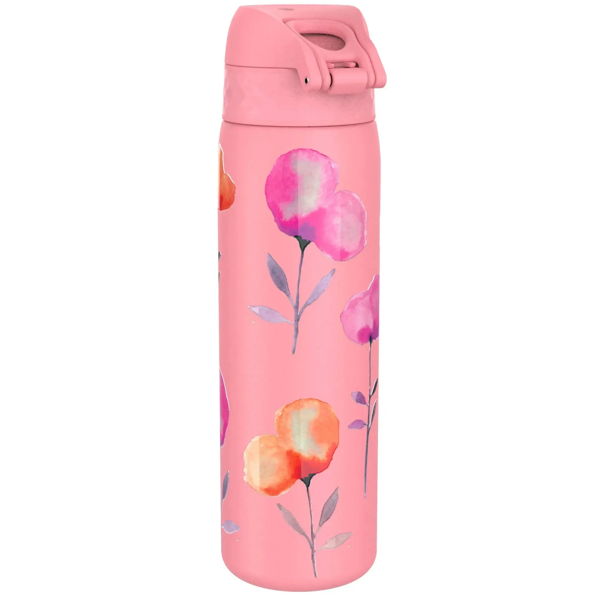 Leak Proof Slim Water Bottle, Stainless Steel, Flowers, 600ml (20oz)