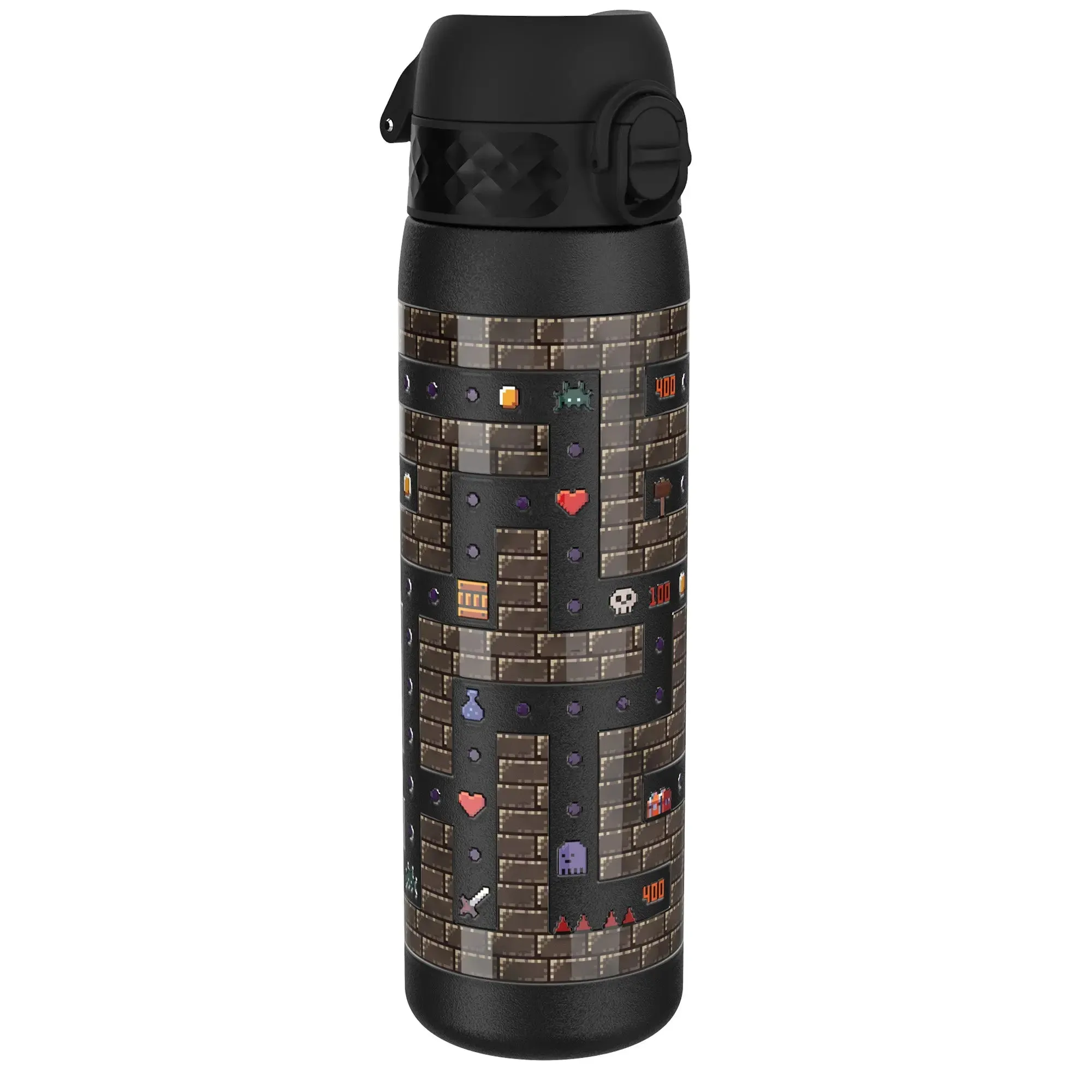 Leak Proof Slim Water Bottle, Stainless Steel, Gamer, 600ml (20oz)