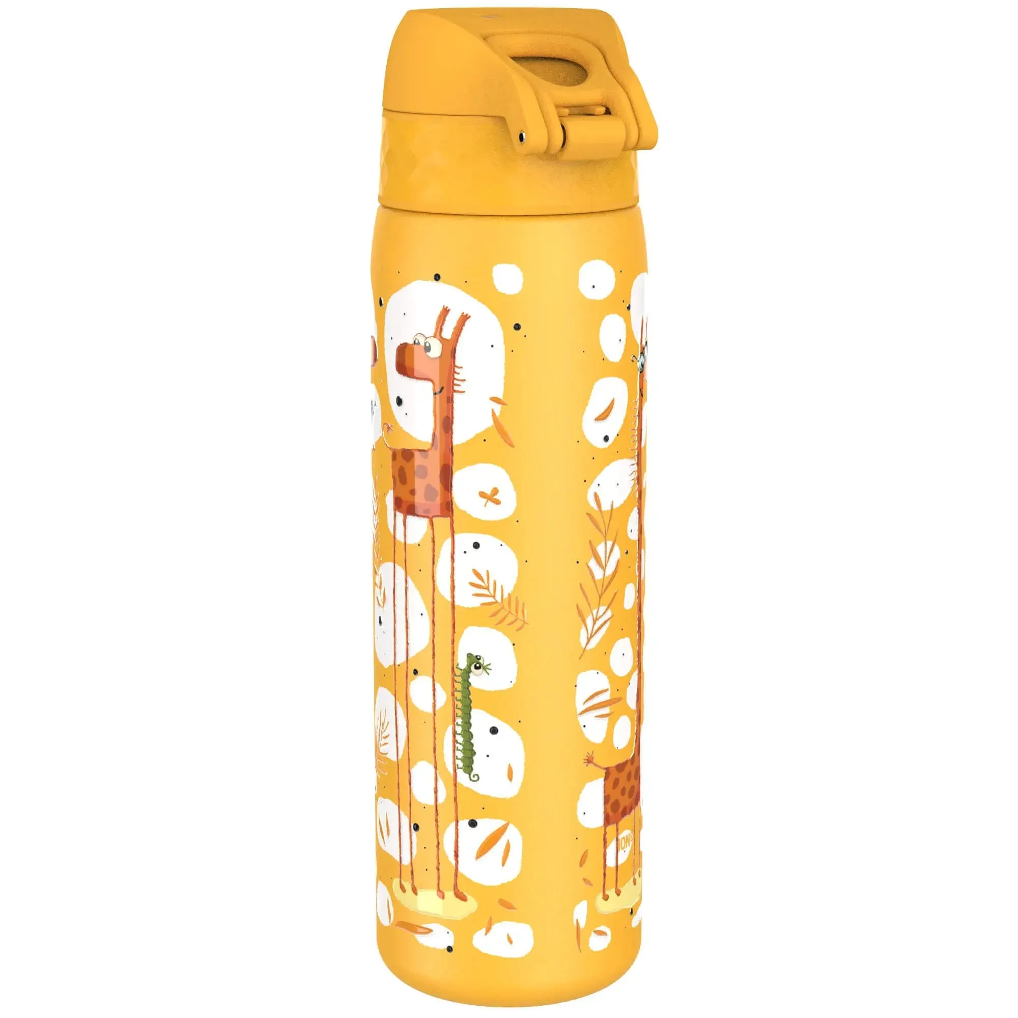 Leak Proof Slim Water Bottle, Stainless Steel, Giraffes, 600ml (20oz)