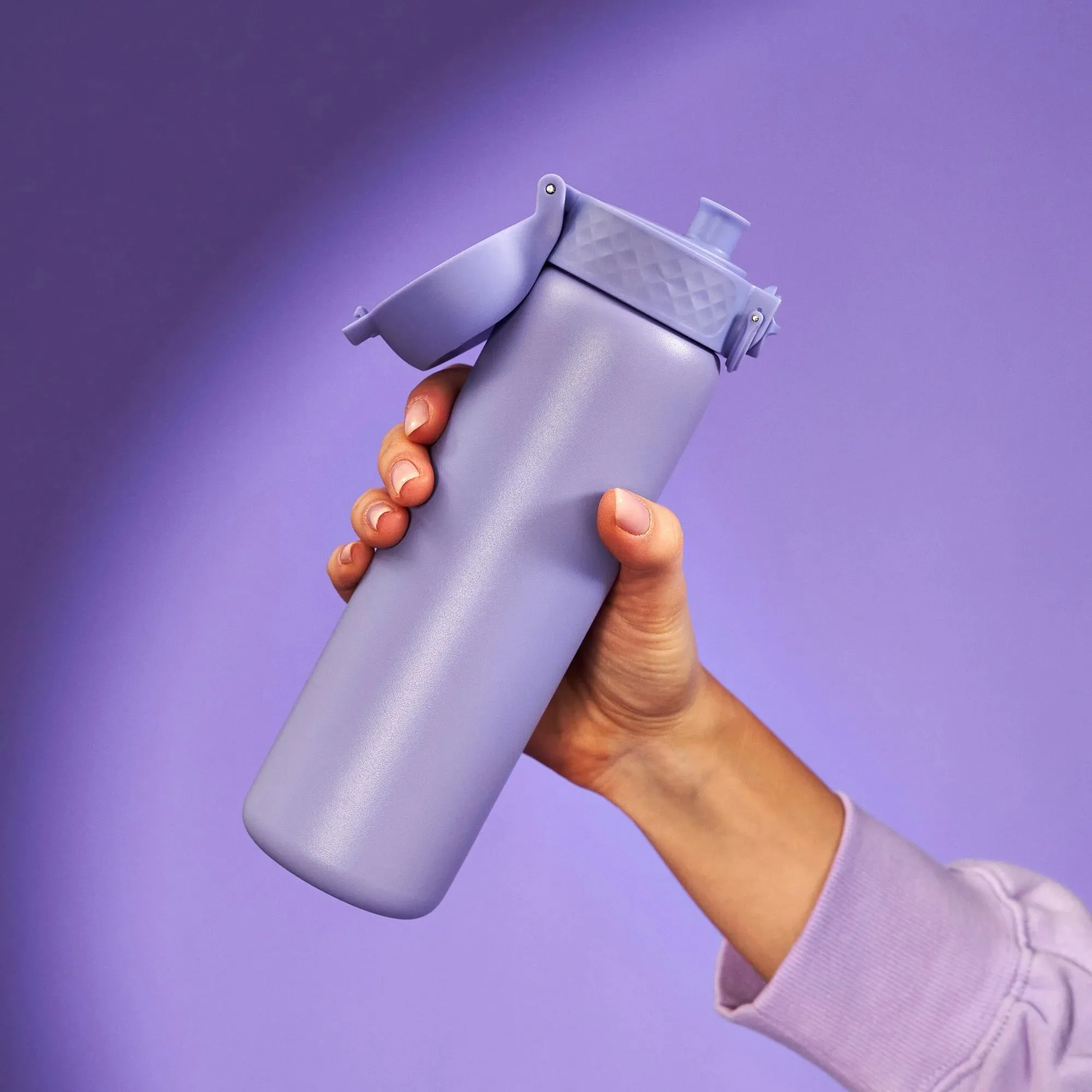 Leak Proof Slim Water Bottle, Stainless Steel, Light Purple, 600ml (20oz)