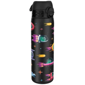 Leak Proof Slim Water Bottle, Stainless Steel, Spaceships, 600ml (20oz)