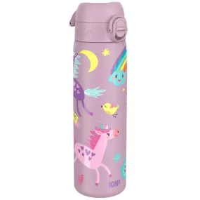 Leak Proof Slim Water Bottle, Stainless Steel, Unicorns, 600ml (20oz)