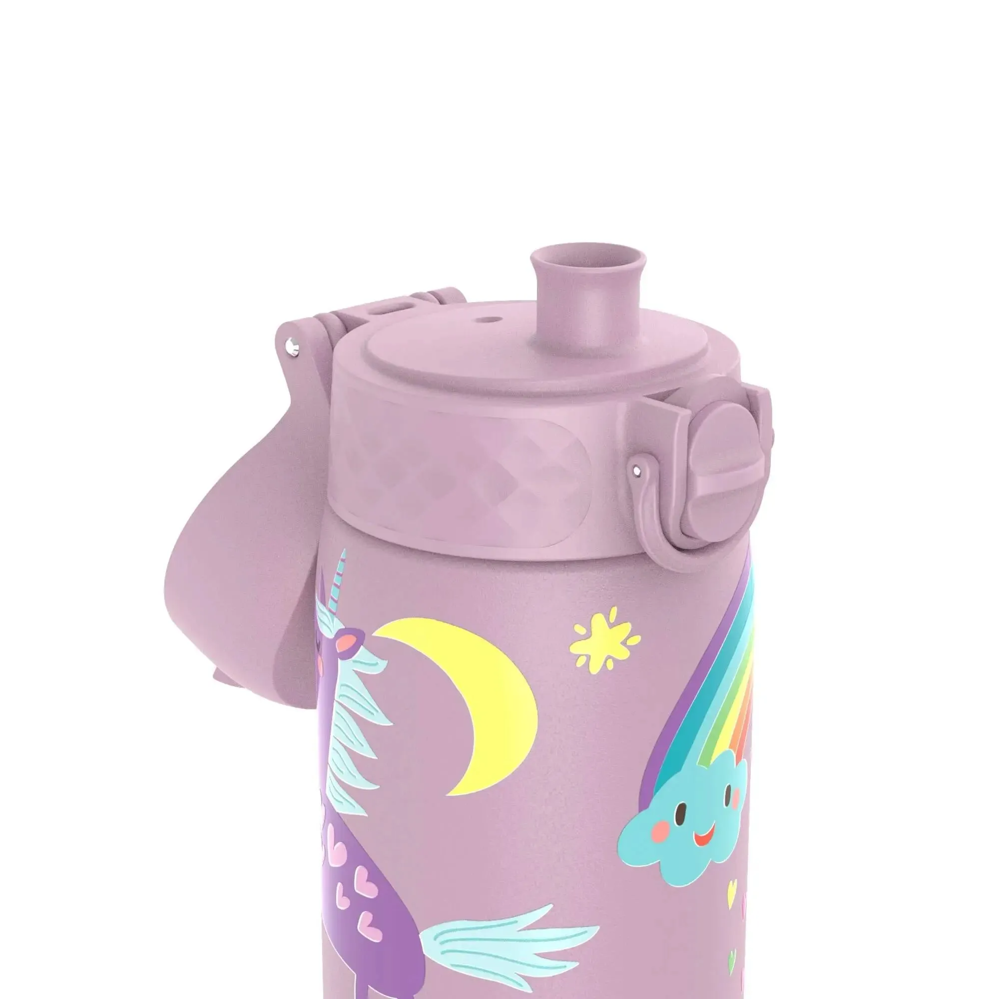 Leak Proof Slim Water Bottle, Stainless Steel, Unicorns, 600ml (20oz)