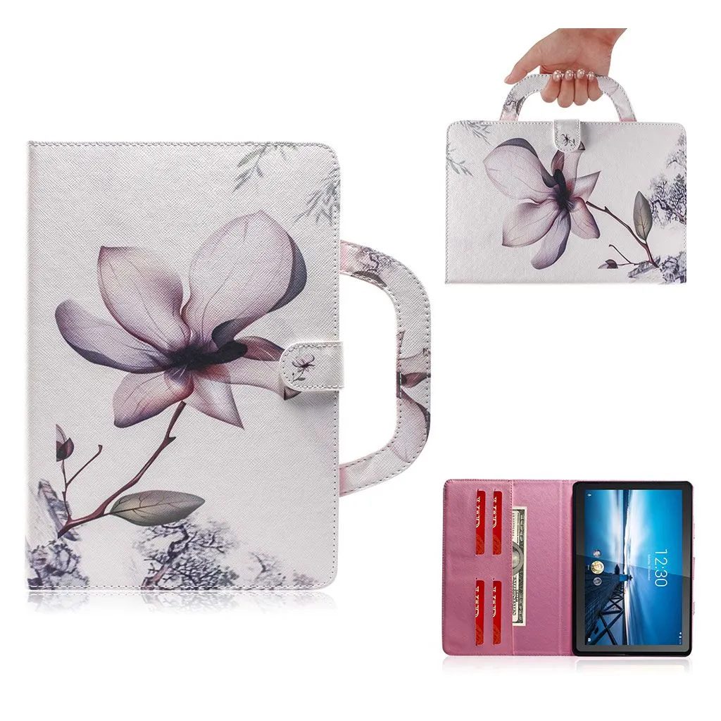 Lenovo Tab M10 FHD REL hand-held  patterned leather case  - Flower