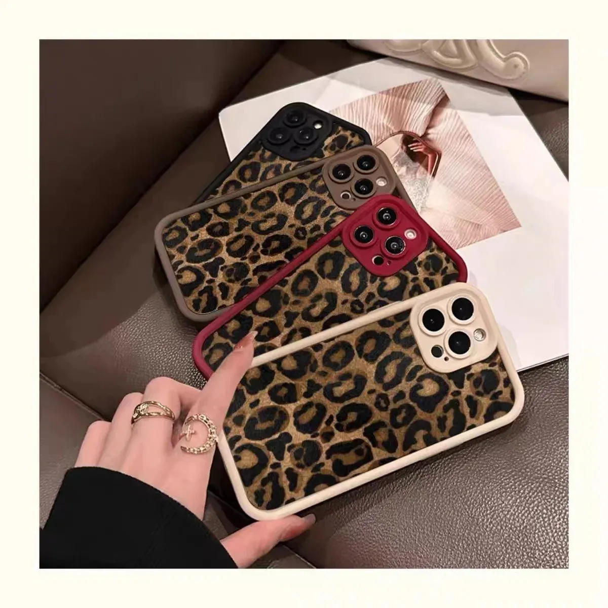 Leopard phone case|Brown Leopard Print Soft Phone