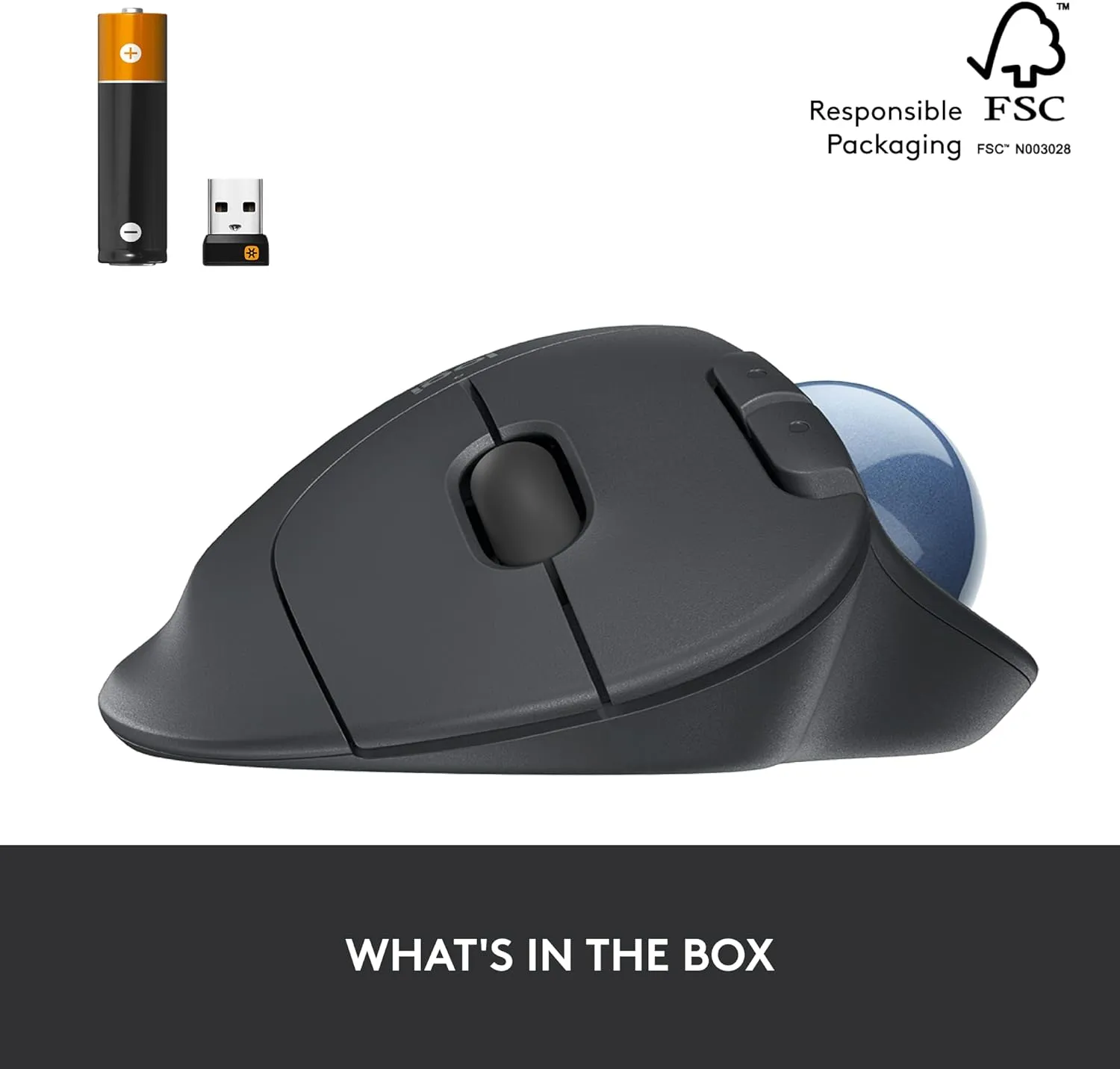 Logitech Ergo M575 Trackball Mouse 無線軌跡球滑鼠 - Graphite 石墨灰色 910-005873 原裝行貨