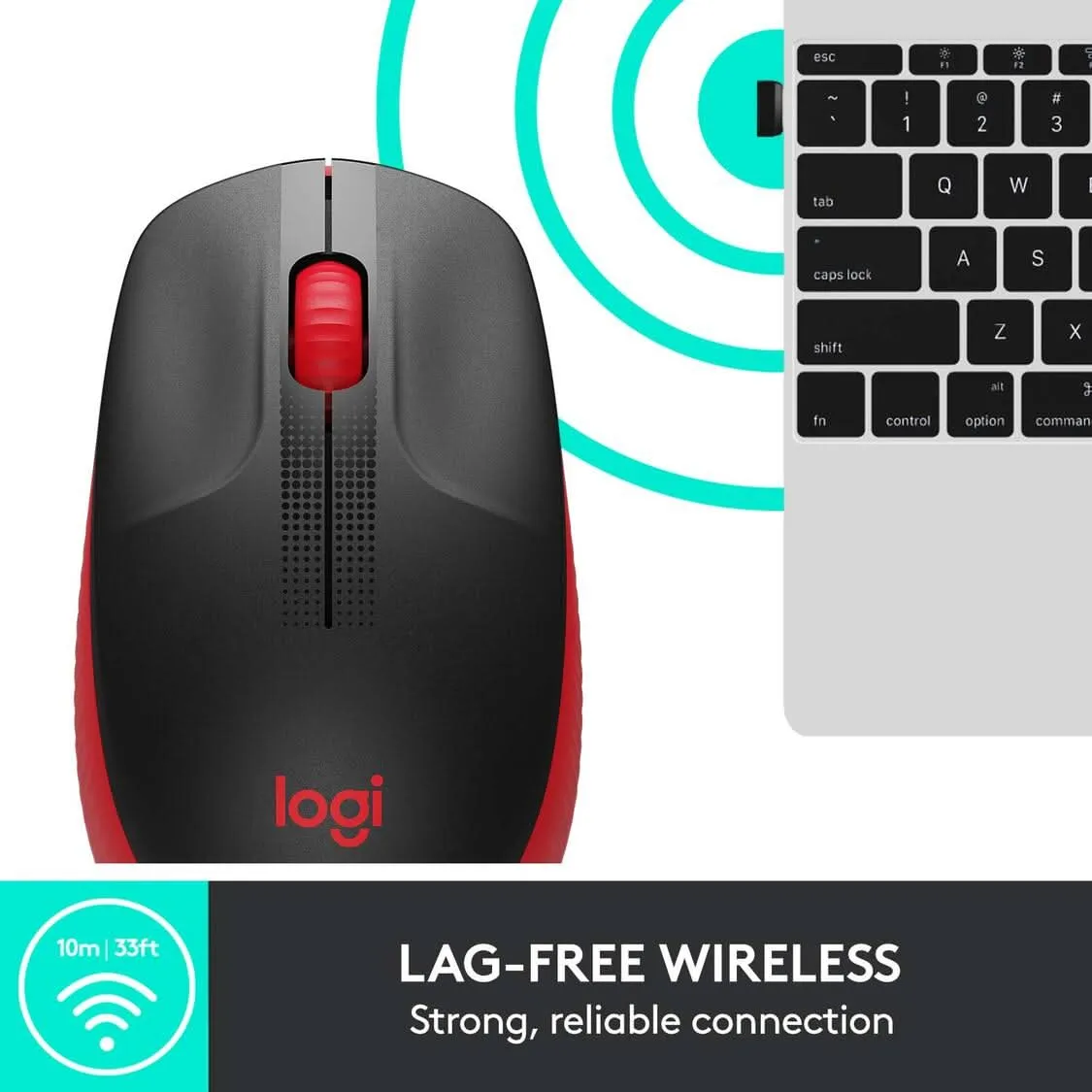 LOGITECH M190 WIRELESS MOUSE RED