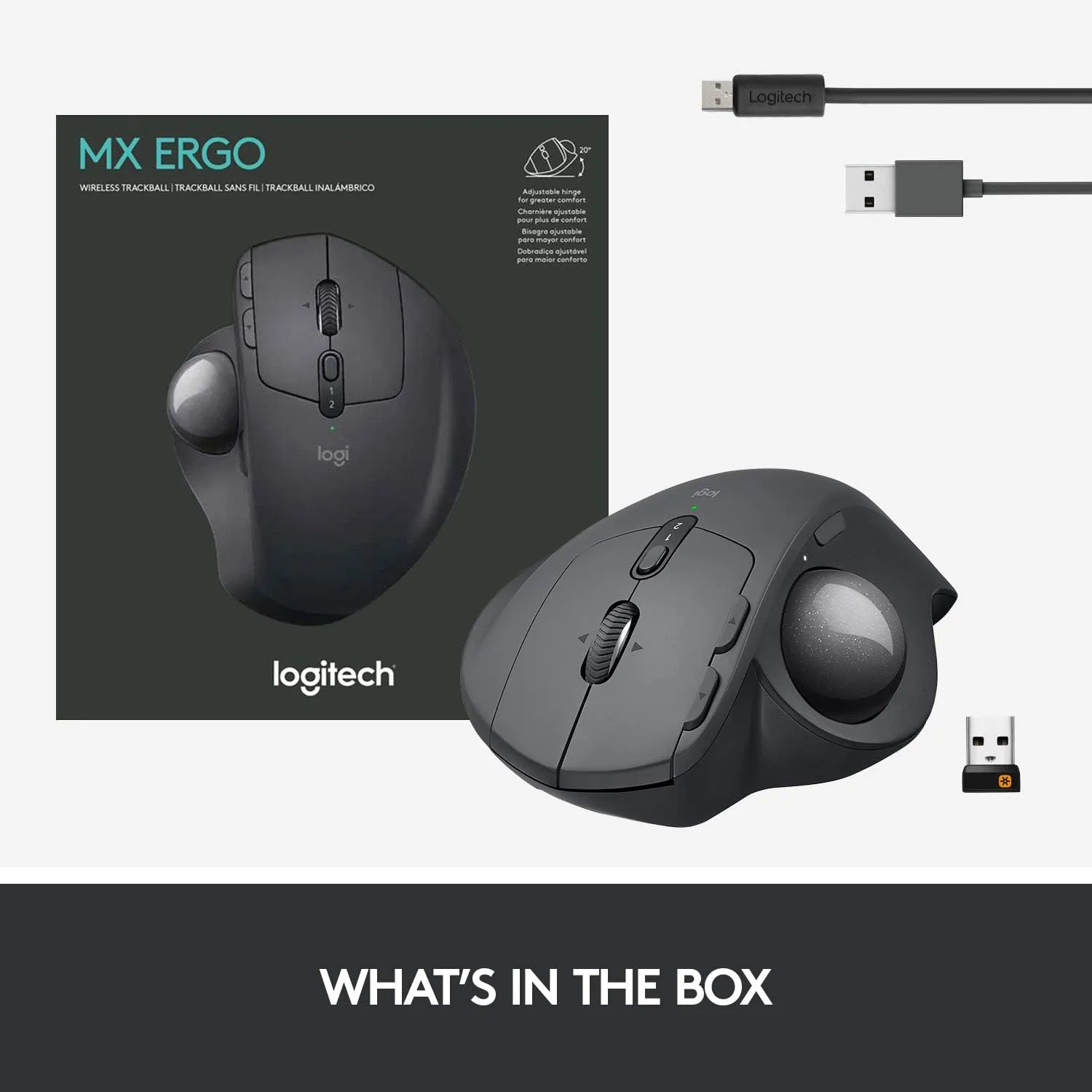 Logitech MX Ergo Trackball Mouse 無線軌跡球滑鼠 - Graphite 石墨灰色 910-005180 原裝行貨