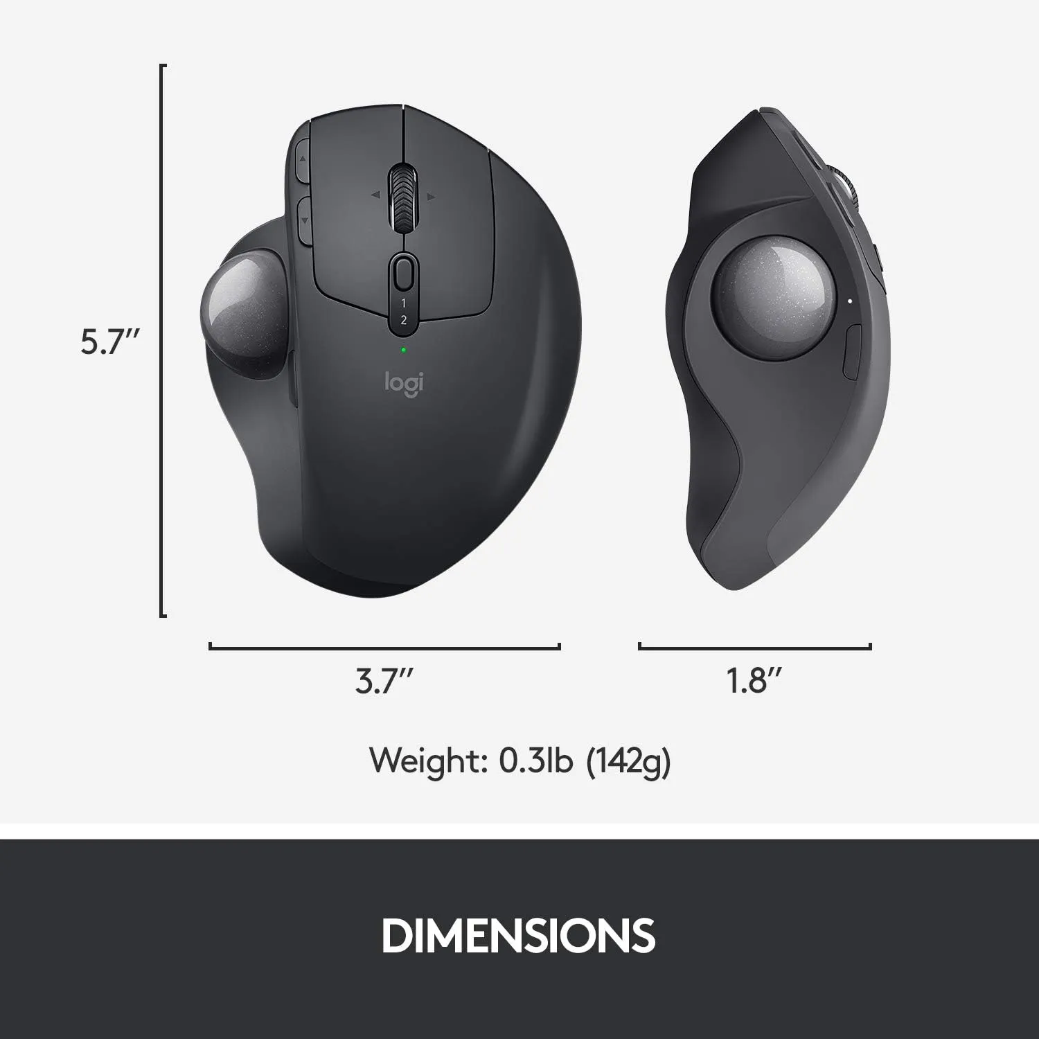 Logitech MX Ergo Trackball Mouse 無線軌跡球滑鼠 - Graphite 石墨灰色 910-005180 原裝行貨