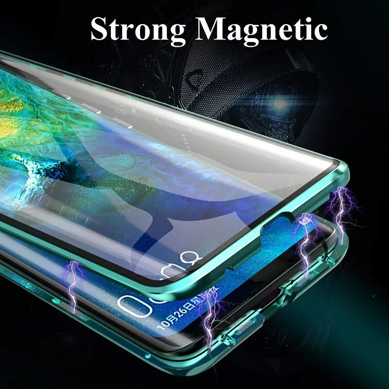 Magnetic Absorption Flip Cases For Huawei Mate 10 10Pro 10lite Phone Back Cover Metal Glass For Huawei Mate 10 Case