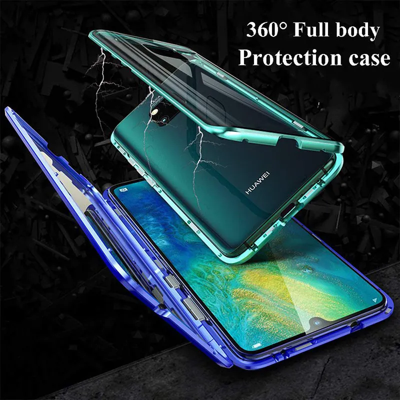 Magnetic Absorption Flip Cases For Huawei Mate 10 10Pro 10lite Phone Back Cover Metal Glass For Huawei Mate 10 Case