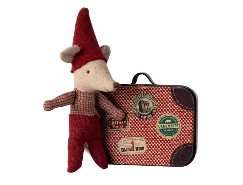 Maileg Baby Christmas Mouse in Suitcase