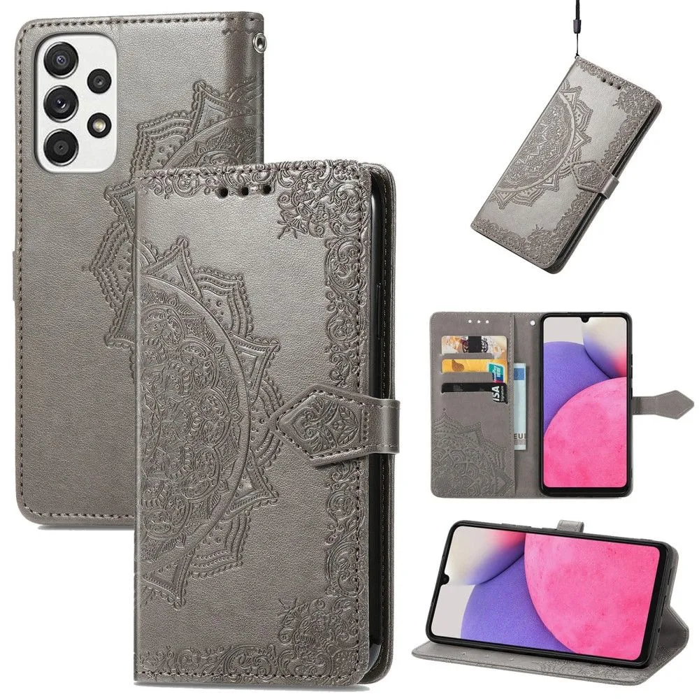 Mandala Samsung Galaxy A73 Flip case - Grey