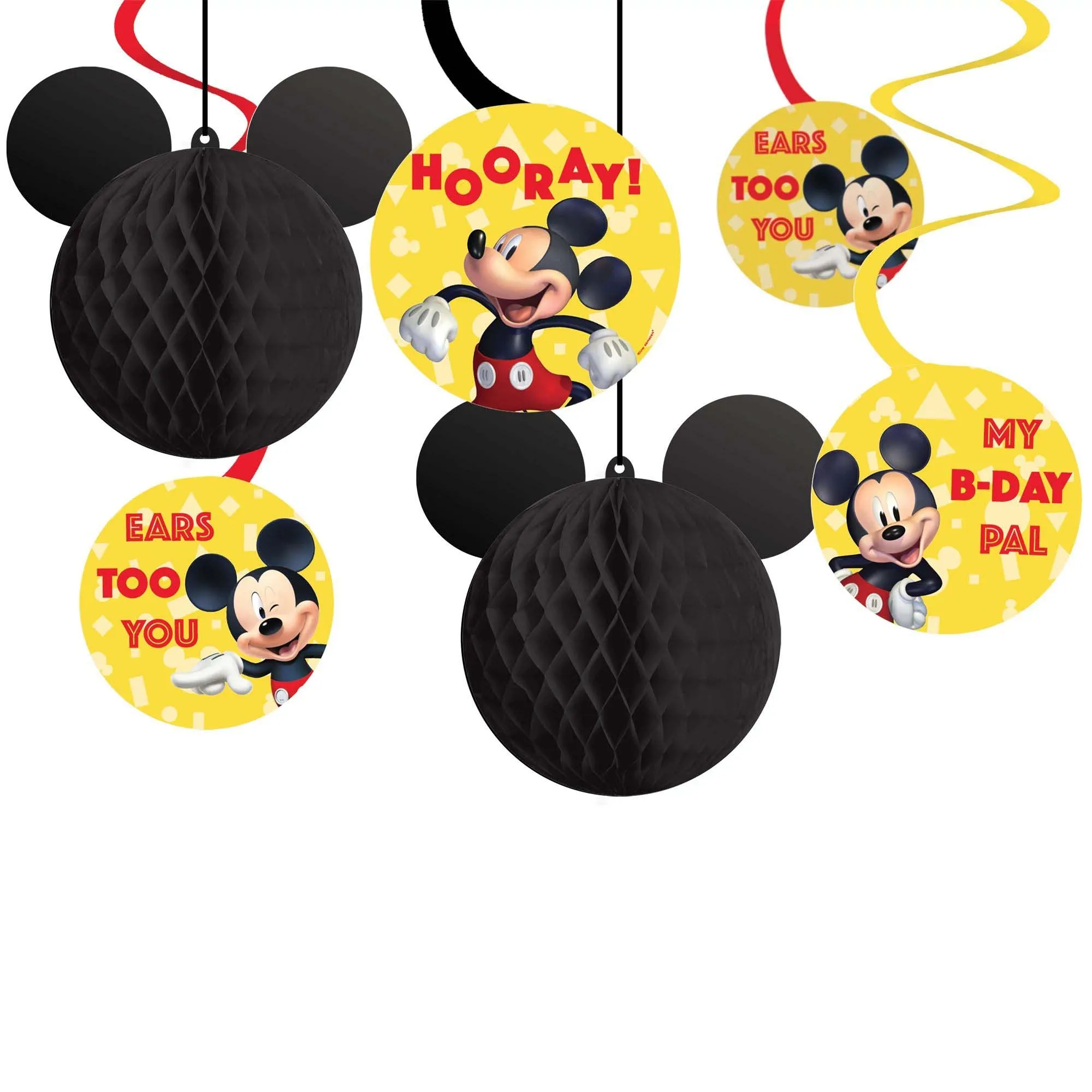 Mickey Mouse Forever Birthday Paper Hanging Decorations, 12 Count