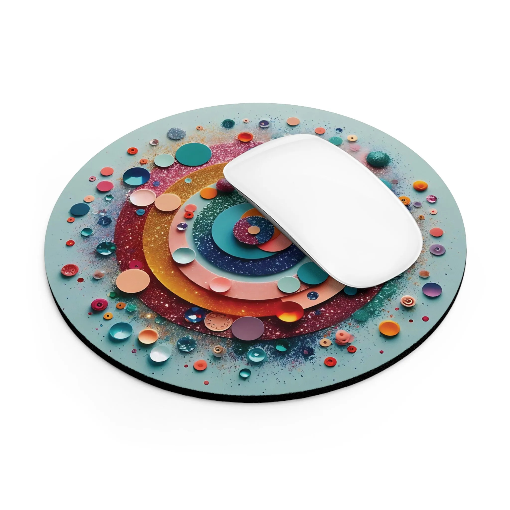 Minimal design with colourful sequins Mouse Pad