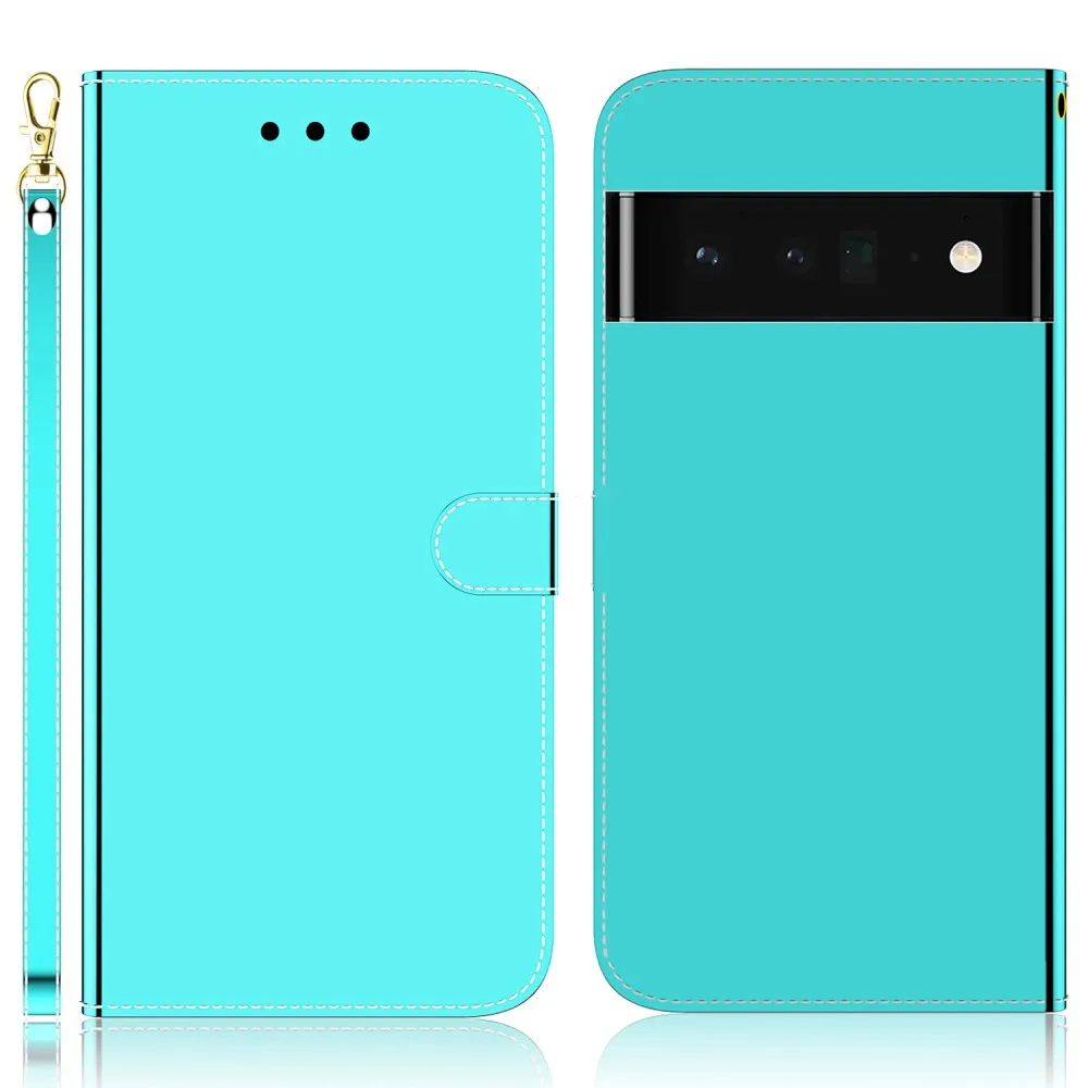 Mirror Google Pixel 6 Pro flip case - Cyan