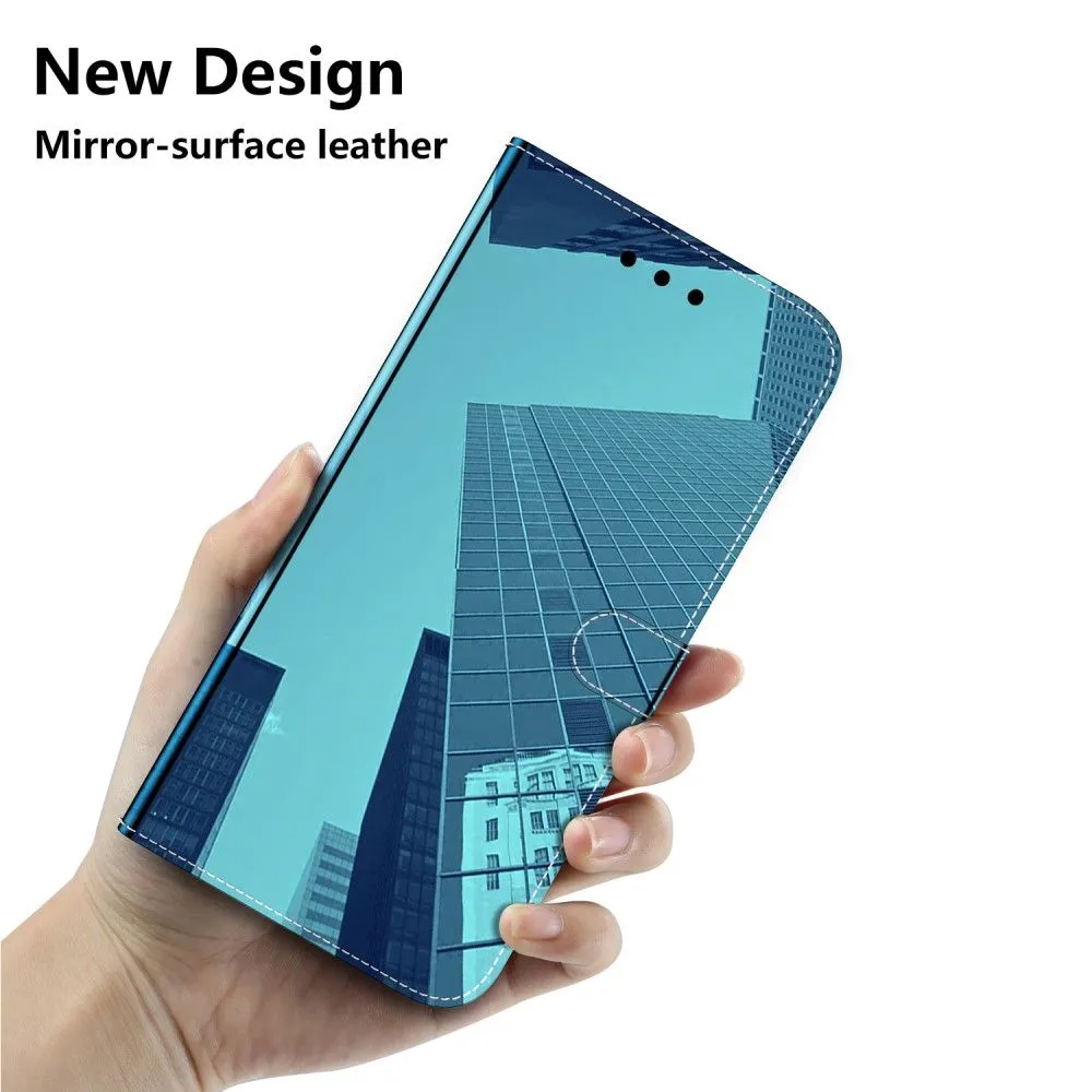 Mirror Motorola Motor G22 flip case - Blue