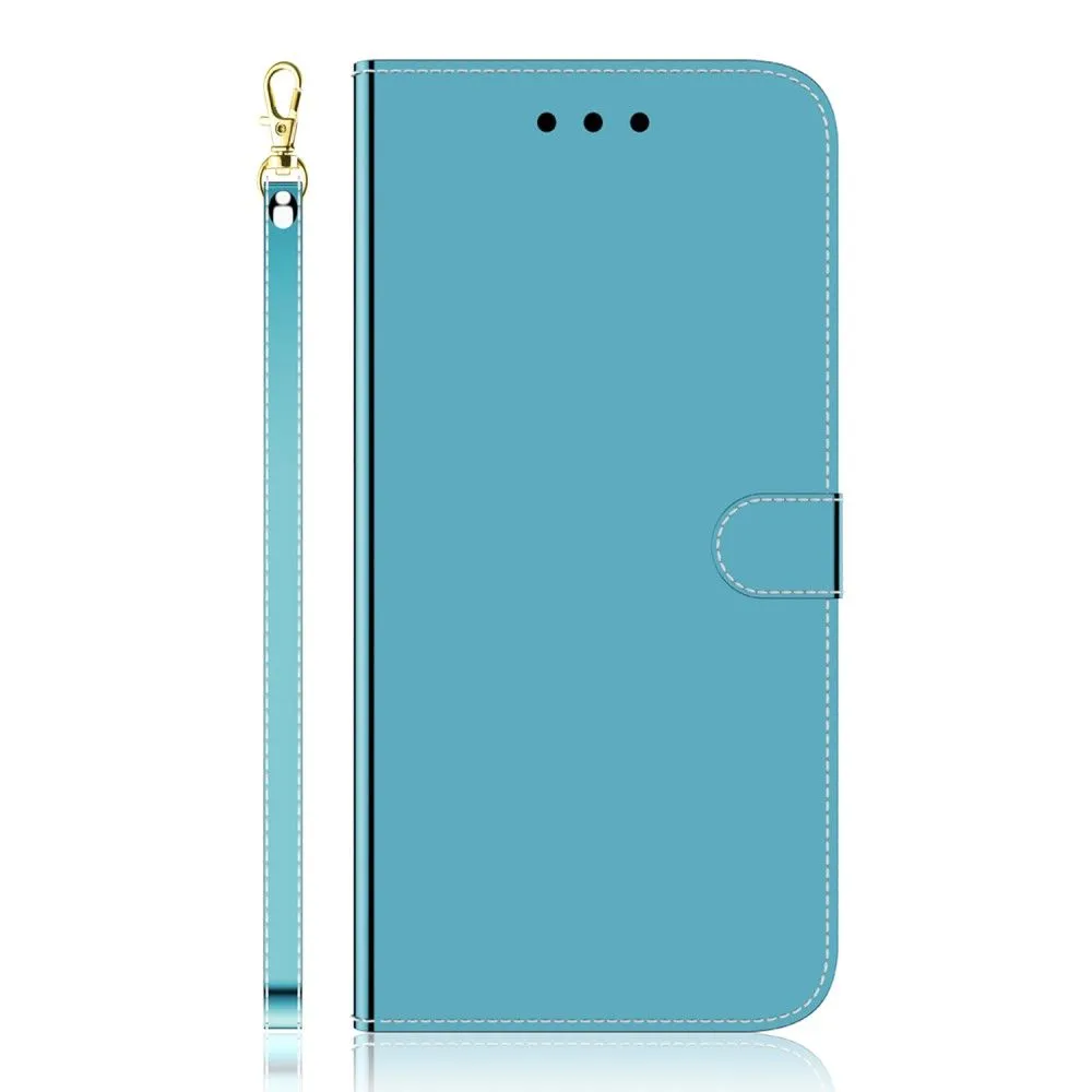 Mirror Motorola Motor G22 flip case - Blue