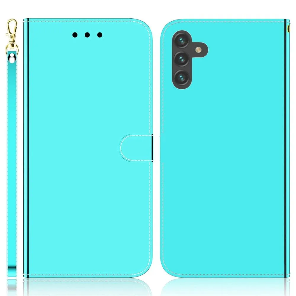 Mirror Samsung Galaxy A13 5G flip case - Cyan