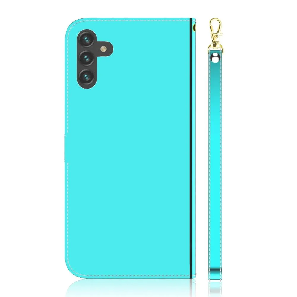 Mirror Samsung Galaxy A13 5G flip case - Cyan