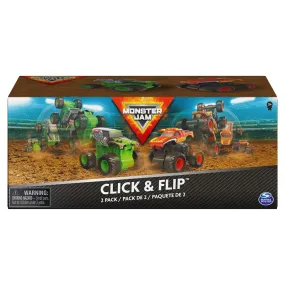 Monster Jam Click & Flip 2-Pack Grave Digger and El Toro Loco