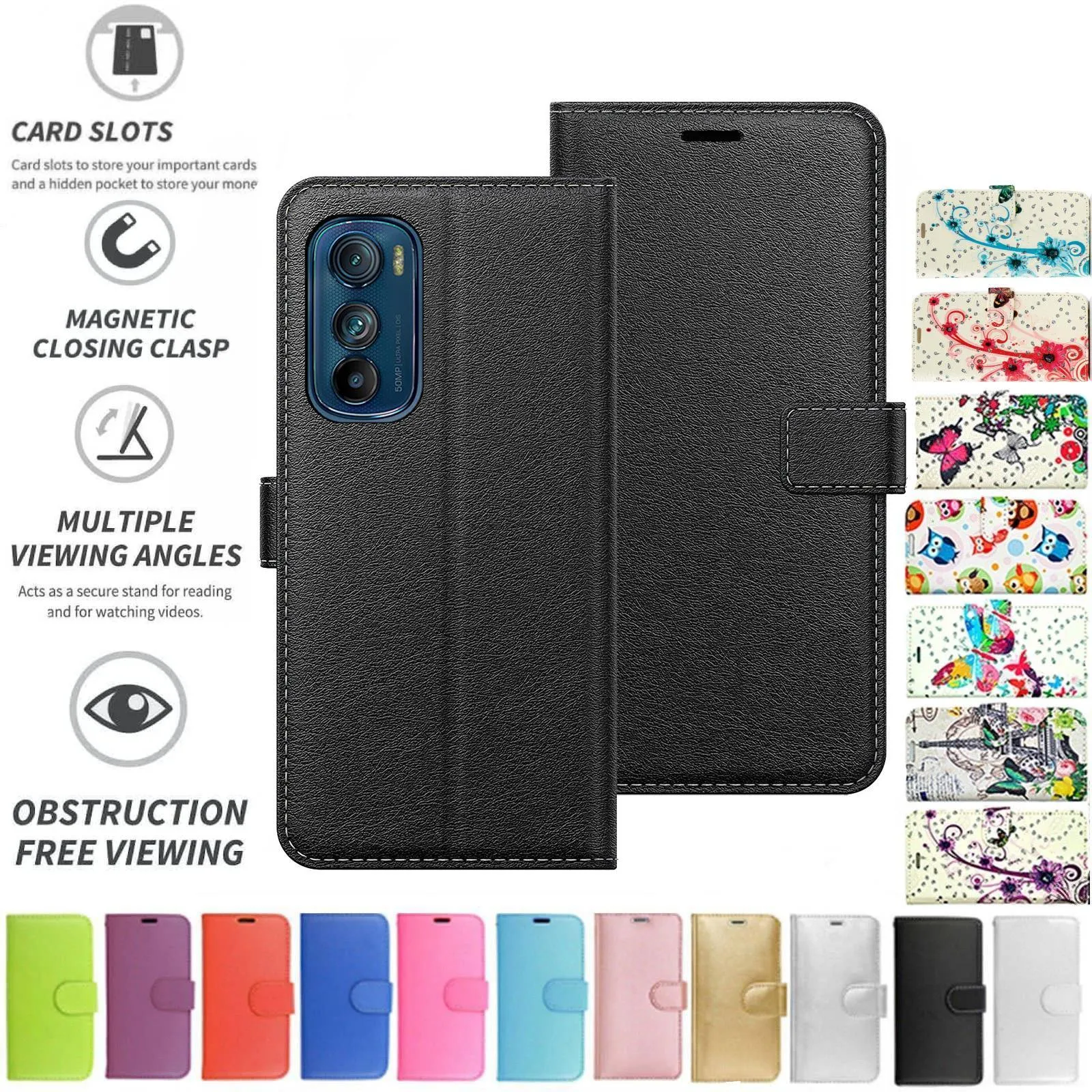 Moto Edge 30 Flip Folio Book Wallet Case