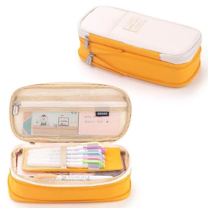 Multi-Compartment Pencil Case Pouch