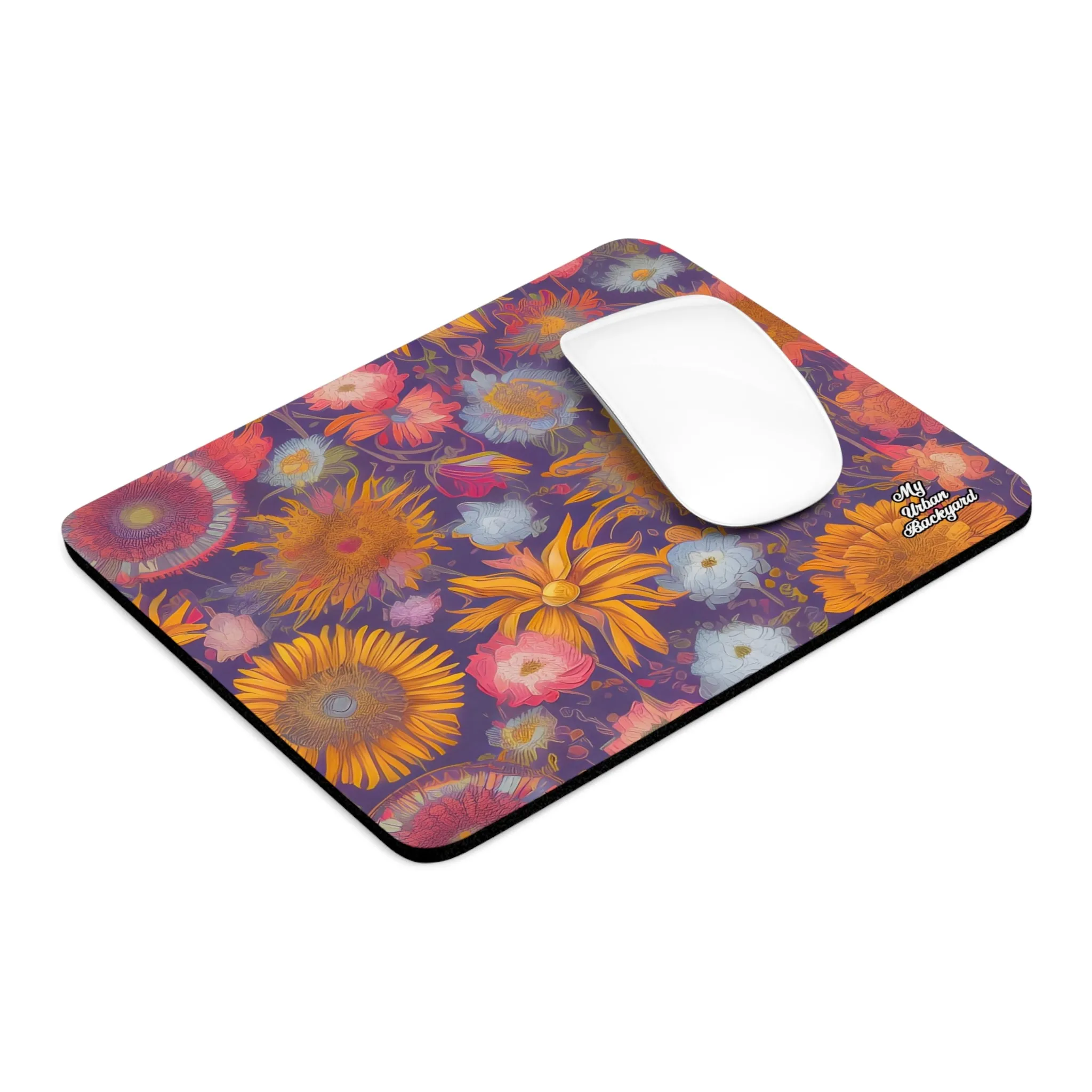 Muted Flowers, Computer Mouse Pad - for Home or Office