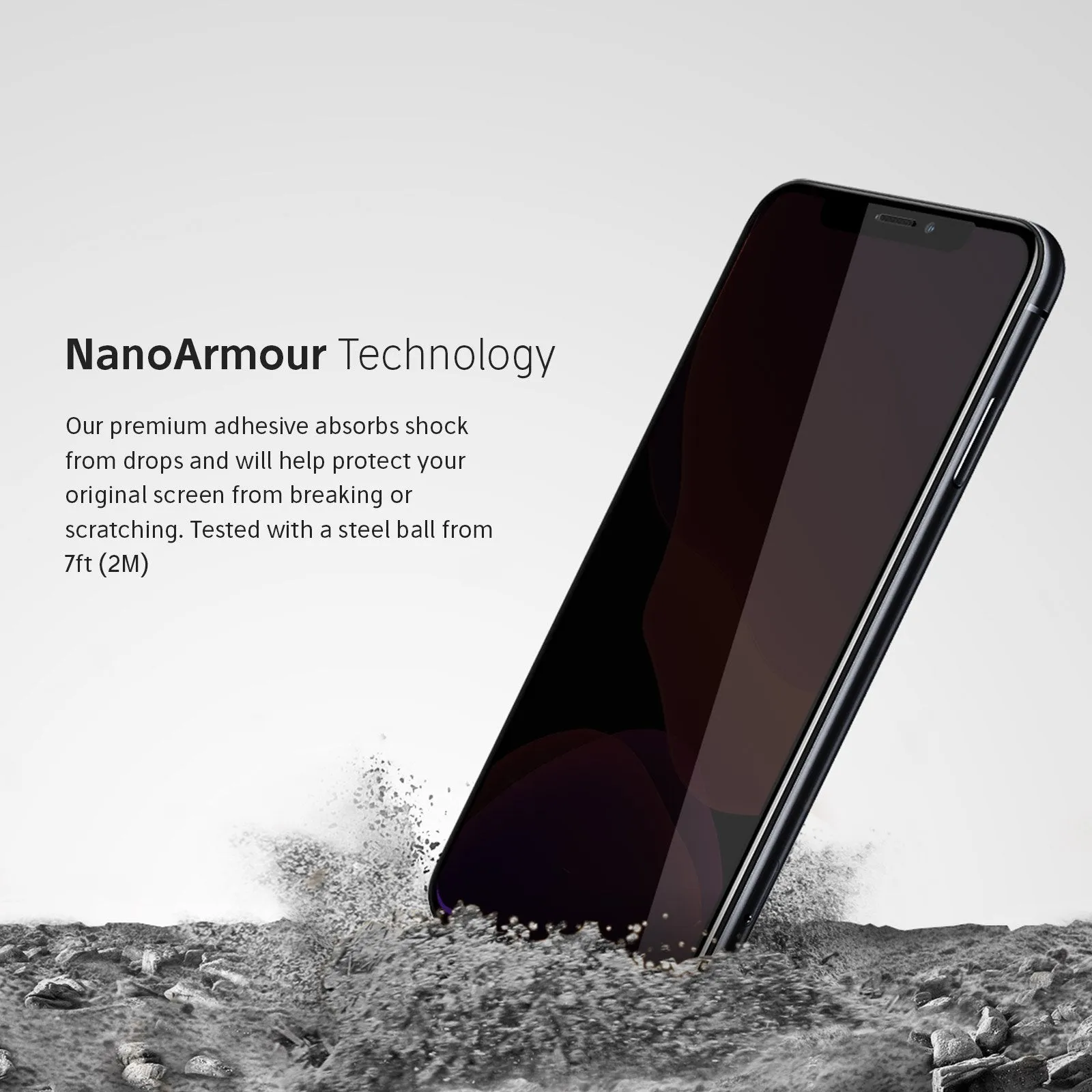 NanoArmour iPhone Xr Privacy Screen Protector Case Friendly