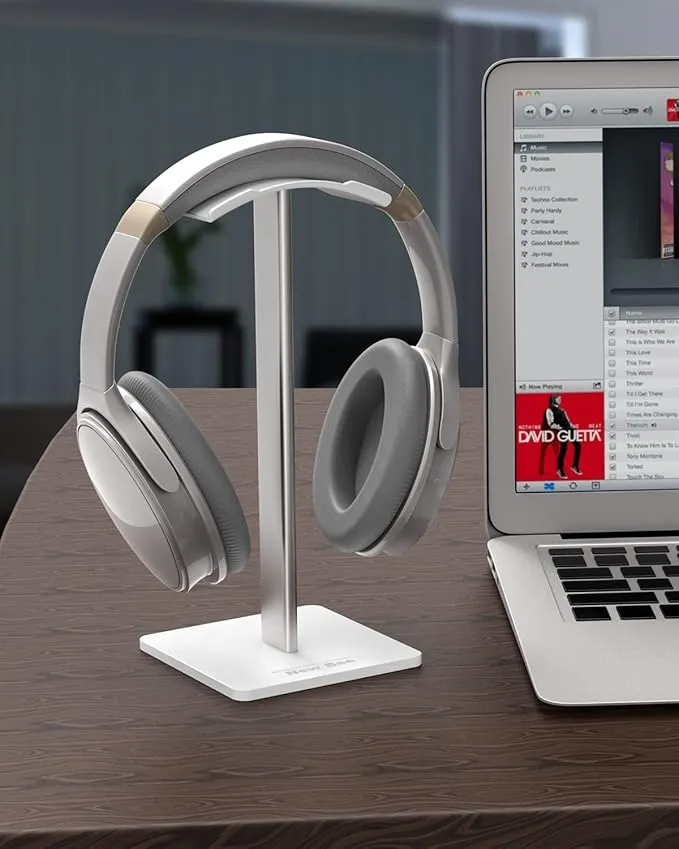 New Bee Headphone Stand with Aluminum Support Bar (Silver)