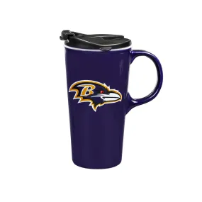 NFL Baltimore Ravens Evergreen 17oz Boxed Travel Latte Mug