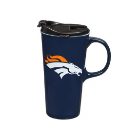 NFL Denver Broncos Evergreen 17oz Boxed Travel Latte Mug